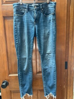 Lucky Brand Dark Blue Skinny Jeans with Frayed Hem
